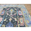 Tapis oriental noué à la main noir / bleu clair / rose / mauve à motif oriental Oushak coloré