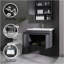 Meuble-lavabo 24 po avec lavabo en céramique et porte d'armoire à fermeture en douceur, fixation murale flottante, bonde escamotable, siphon inclus, gris (sans robinet)-1324781154-1324781155