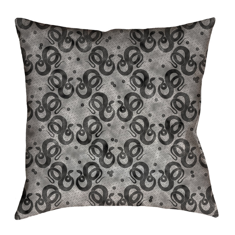 Housse de coussin Katelyn Elizabeth, 26 po x 26 po, Faux lin, Noir
