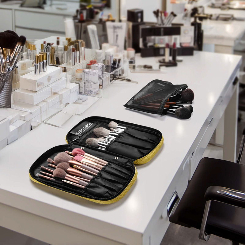 Organisateur de brosse à maquillage Byootique, Jaune rococo