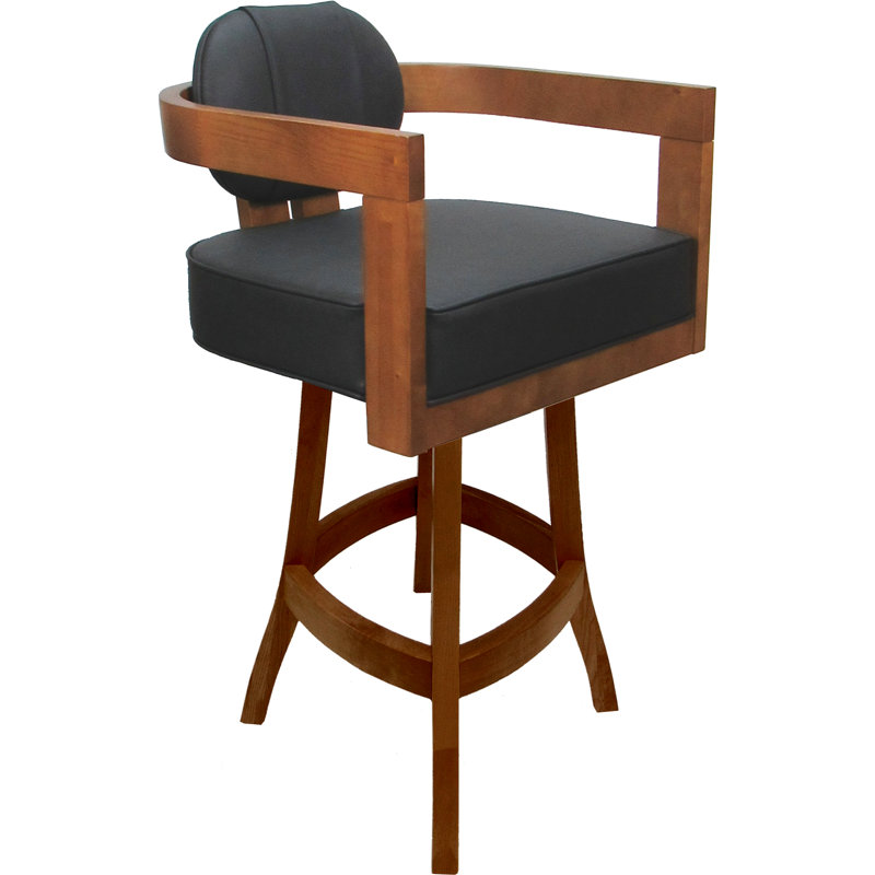 Wetheral - Dark Walnut, Gray Vinyl Seat/ Gold Frame