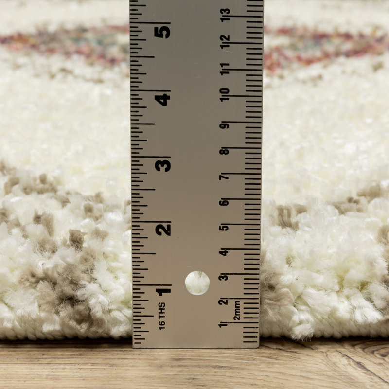 Tapis ivoire / brun clair / brun, Tapis de couloir 2 pi 3 po x 7 pi 6 po