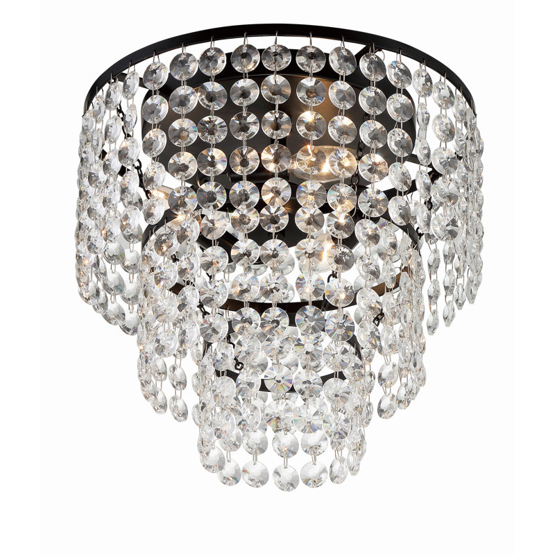Plafonnier encastré 3 lumières 14 po Mardis, Noir