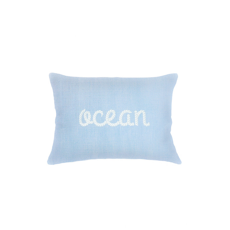 Oreiller en lin Ocean Knot, Duvet synthétique
