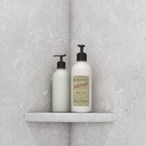 Nieifi Adhesive Corner Shower Caddy Shelf Basket Rack with Hooks, Rust Proof Stainless Steel Bathroom Shelf Shampoo Holder No Drilling 2 Pack