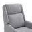 Gray Mid-Century Modern Pushback Recliner - Leathered Upholstery, Tapered Legs, Channel Detail-539644007