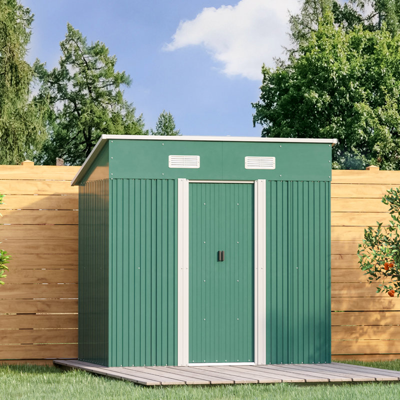 Reinerton 6 ft. W x 3.97 ft. D Metal Pent Tool Shed