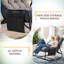 Fauteuil à bascule avec repose-pieds extensible, fauteuil inclinable Papasan surdimensionné avec coussin en velours côtelé et poche de rangement, structure en acier, pour intérieur et extérieur (chambre, salon, terrasse), beige-1343811093