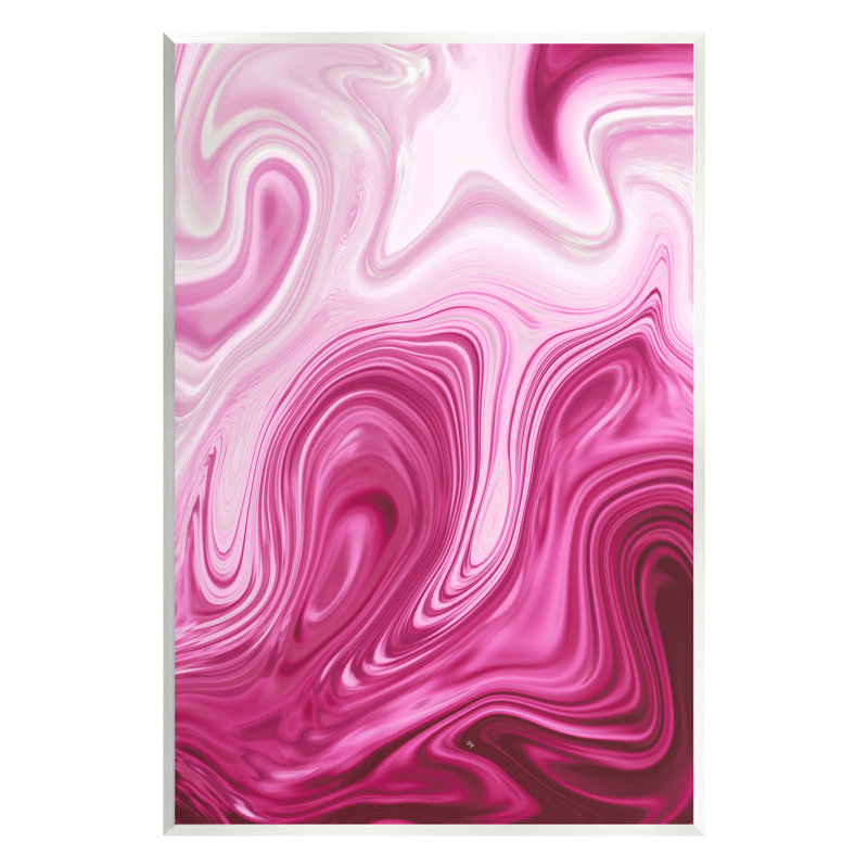 Tourbillons abstraits en marbre rose - impression, H 19 po x l 13 po x P 0,5 po, Bois