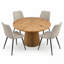 Ensemble de salle à manger 47,24 "pour 4 à 6 personnes avec guéridon cannelé et chaises rembourrées-820063356-820063359