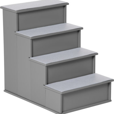 Grey Small Pet Climb Stairs, Up To 22 Lbs - Cushioned For Comfort And Mobility Step , For Pets Lbs, Soft Cushion