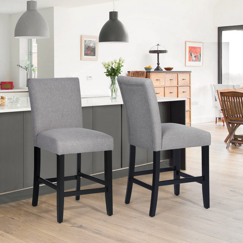 Sara Upholstered Counter Stool, Grey