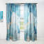Panneau de rideau simple semi-diaphane abstrait moderne bleu et or-73295384