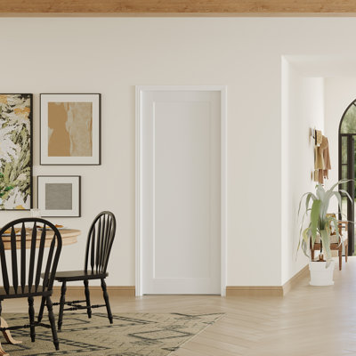 1 Lite Solid Wood Interior Door – Prehung-Style White MDF Door Slab with Frame & Hardware Kit (Door & Frame Ship Separately)