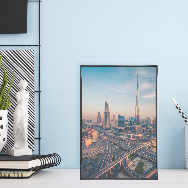Front Loading Narrow Wall Mounted Picture Frames, Black, 4" x 6"