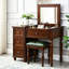 Coiffeuse de 39,37 po de style américain recouverte de bois massif-1628007856