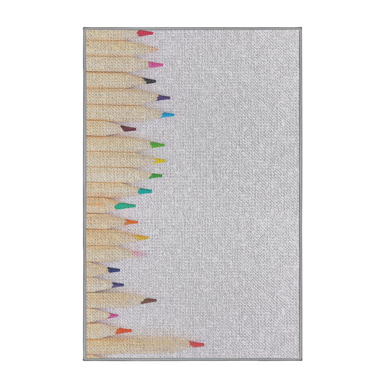 Rectangle Solid Color Machine Woven / Power Loomed Rug, Rectangle 4' x 6'