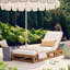 Chaise longue en bois d'acacia de patio Vane avec dossier et coussin réglables-1466785193-1472841805