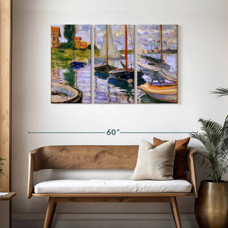 Mehar Sailboats On The Seine, 28" H x 45" W