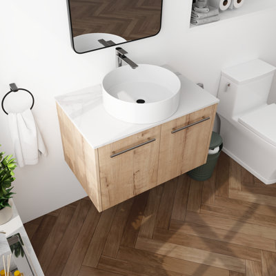Adagio 30" Bathroom Vanity with Sink, Wall-Mounted Bathroom Vanity with Soft Close Door