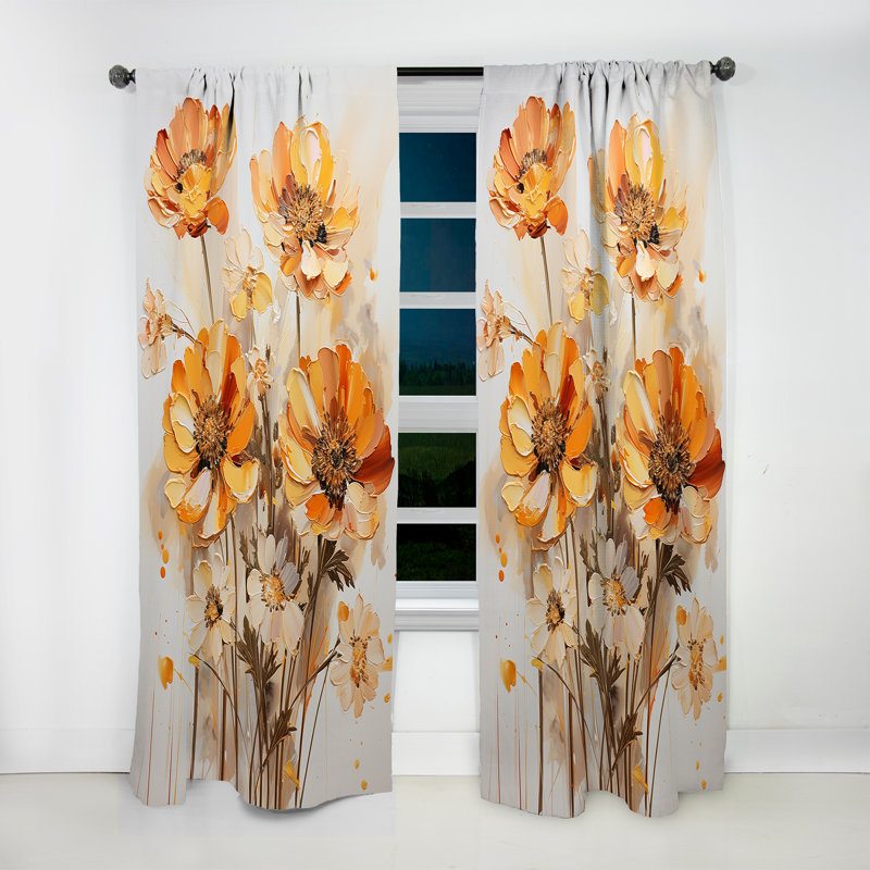 Laughton - Rideau Buttercups - Rideau floral obscurcissant - 1 panneau, L 52 po x L 63 po