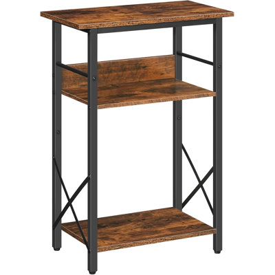 10 Gallon Aquarium Stand, 3-Tier Fish Tank Stand With Storage,Rustic Brown