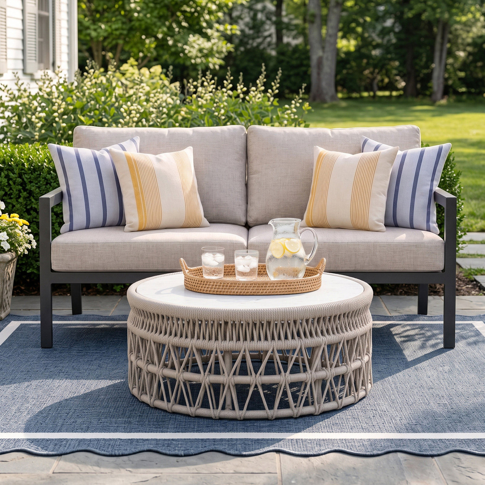 Vivant 56" Sunbrella® Patio Loveseat, Cast Silver, Slate