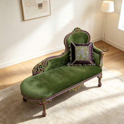 Chaise longue en bois massif sculpté