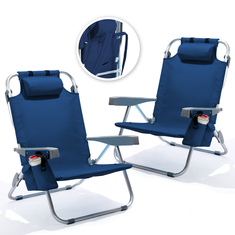 Chaise de plage en aluminium, Marine, 2