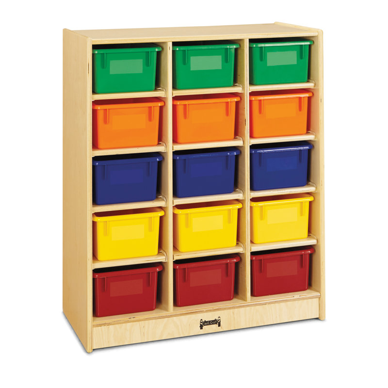 Unité mobile à 15 casiers Jonti-Craft®, Avec bac coloré