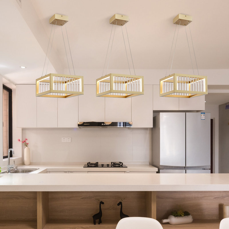 Ritzman - Light Gold LED Square/Rectangle Pendant