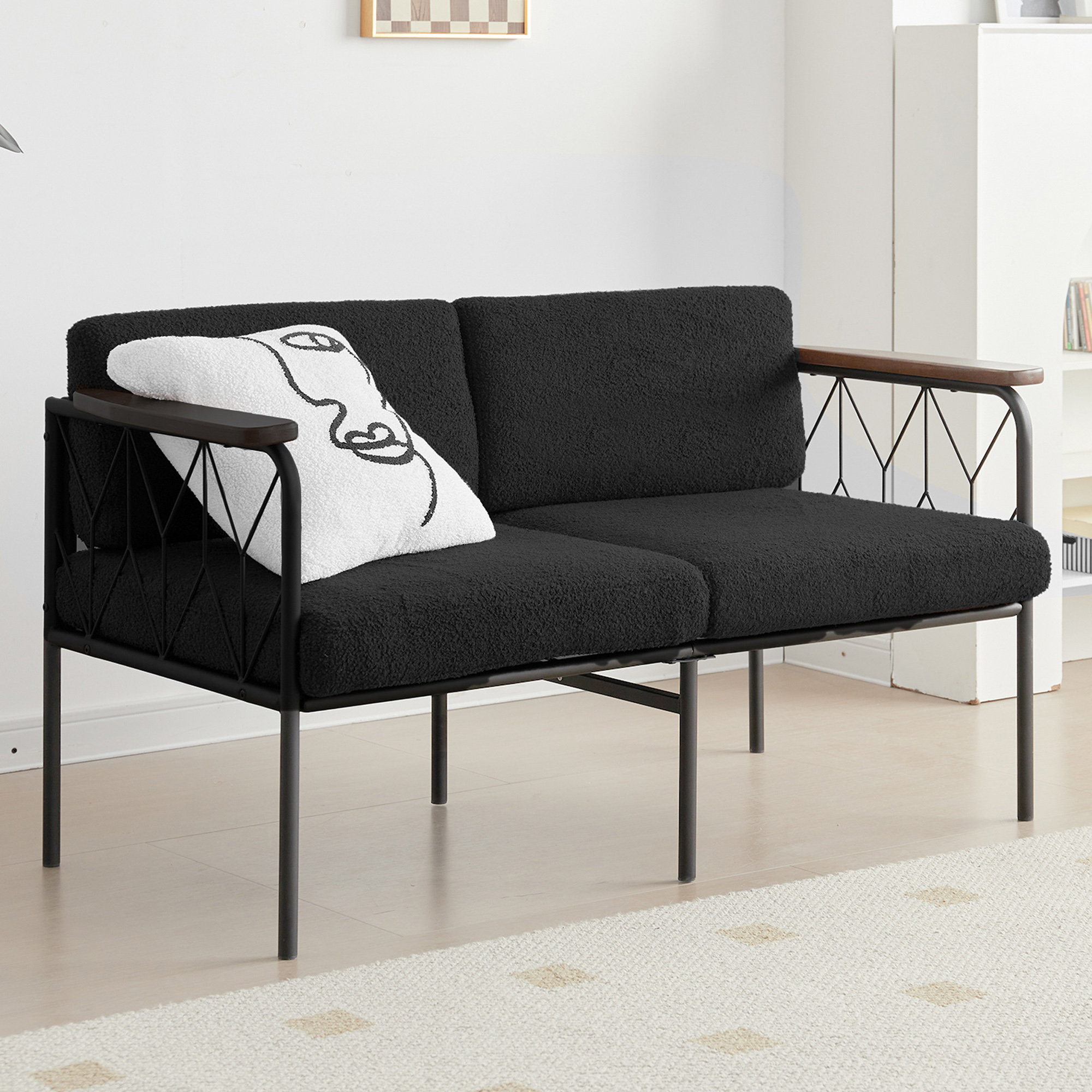 Ebern Designs 47'' Velvet Upholstered Loveseat - Wayfair Canada
