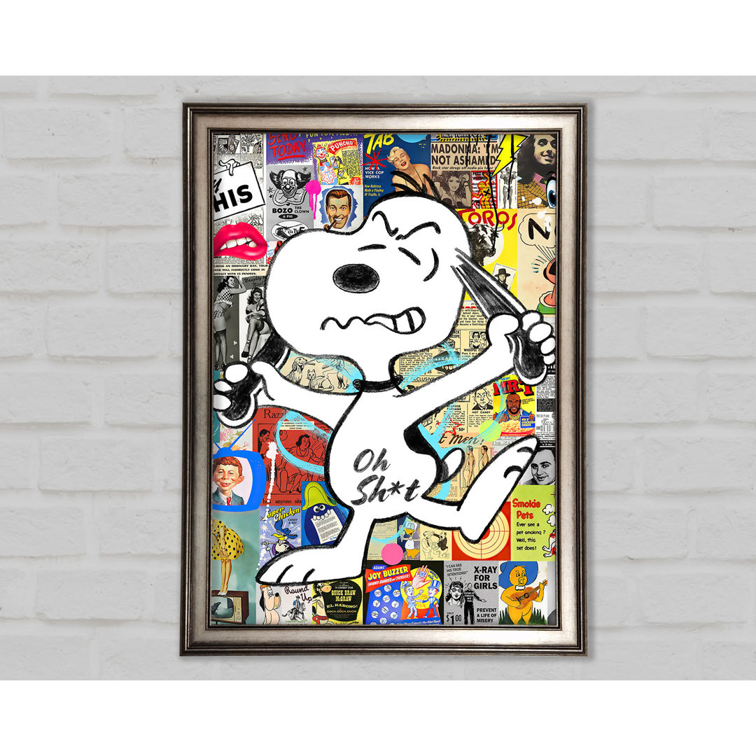 Angry Snoopy - Einzelner Bilderrahmen Kunstdrucke