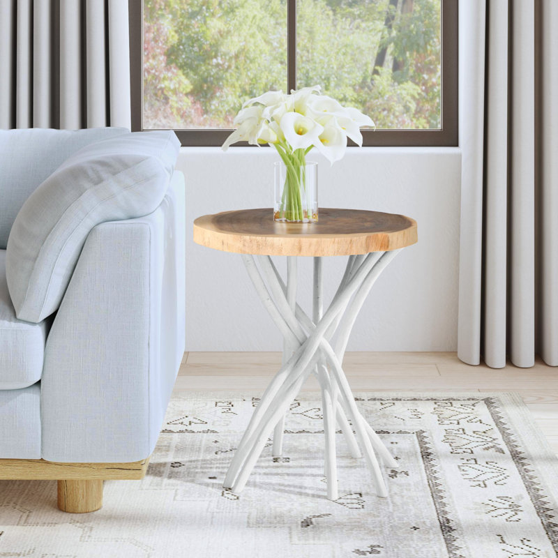 Selah Solid Wood End Table, White, 22"H x 20"W x 20"D