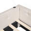 Lit plateforme double tapissier avec USB et 2 tiroirs, beige