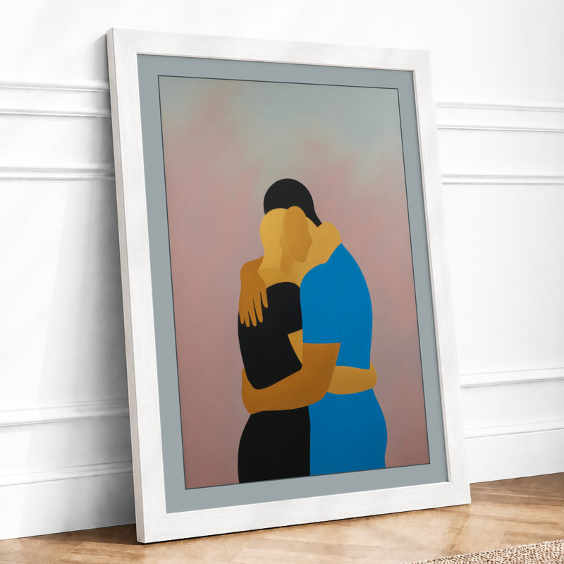 Embrace in Colour Modern - Framed Print, A3 - 42.0 x 29.7 cm, White