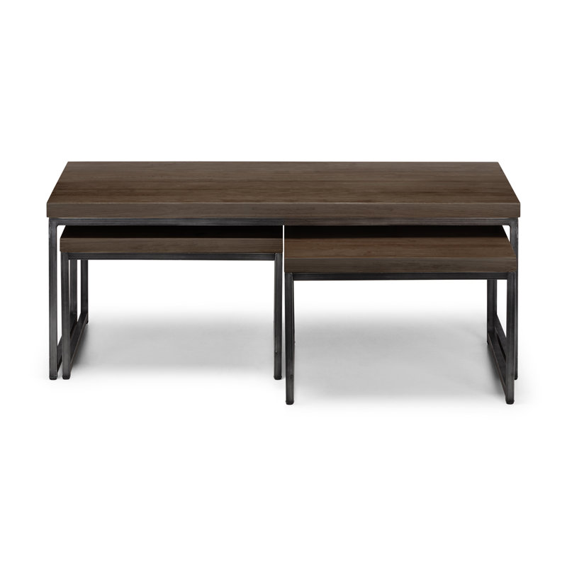 Perrott Solid Wood Sled Coffee Table, Dark Oak