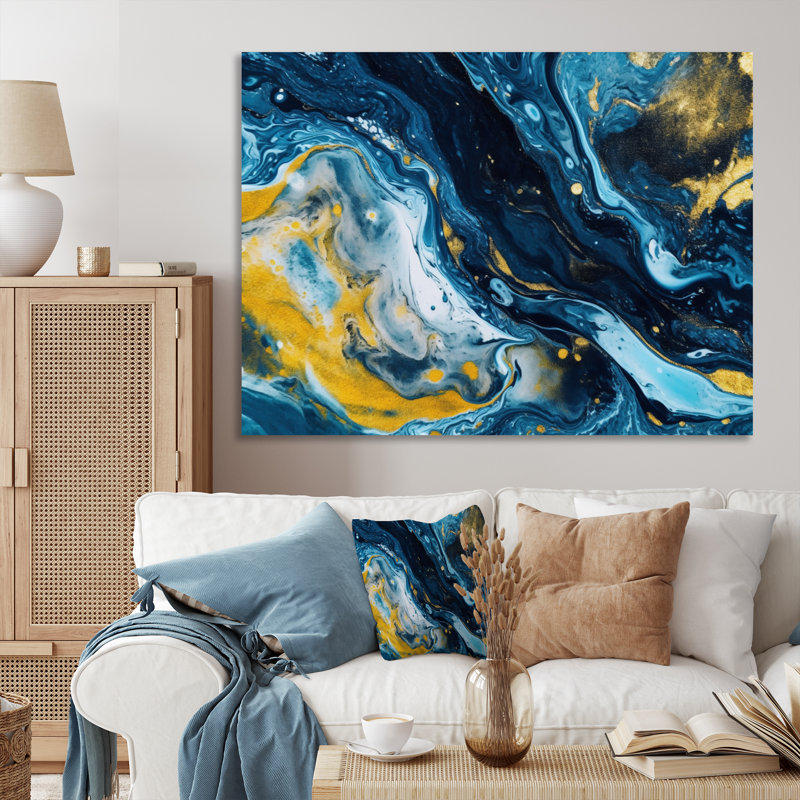 Agathe Ripple Golden Rivers V, reproduction d'art sur toile, H 24 po x l 32 po x P 1 po, Toile tendue