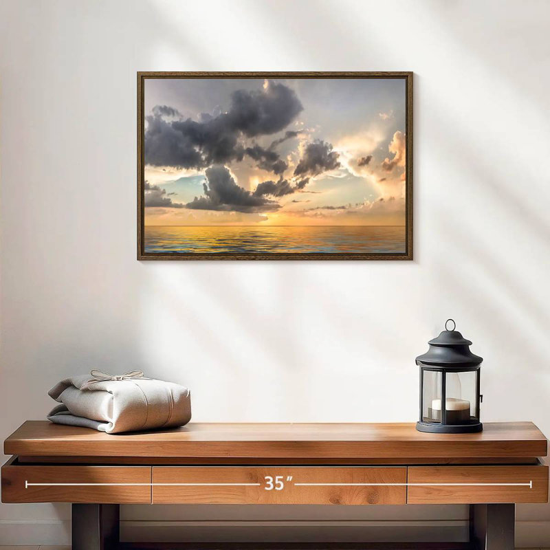 Heavenly Sunset, 19" X 13", Floating Frame Walnut