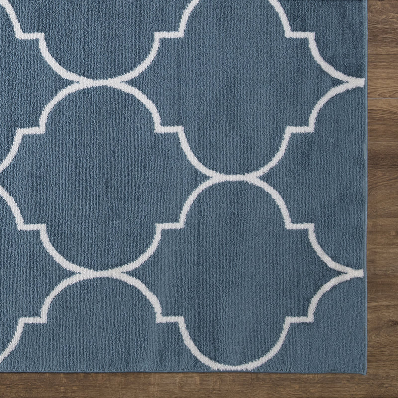 Tapis bleu Arianda, Rectangle 7 pi 10 po x 9 pi 10 po
