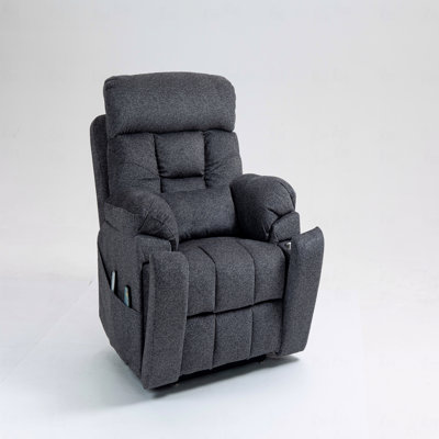 Fauteuil relevable électrique Old Age, canapé électrique plat en mousse haute densité, avec fonctions de chauffage et de massage, inclinable à 180 degrés, 2 porte-gobelets, 2 télécommandes, 4 moteurs OKIN