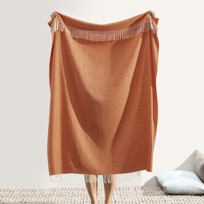 Italian Herringbone Throw, Mandarin
