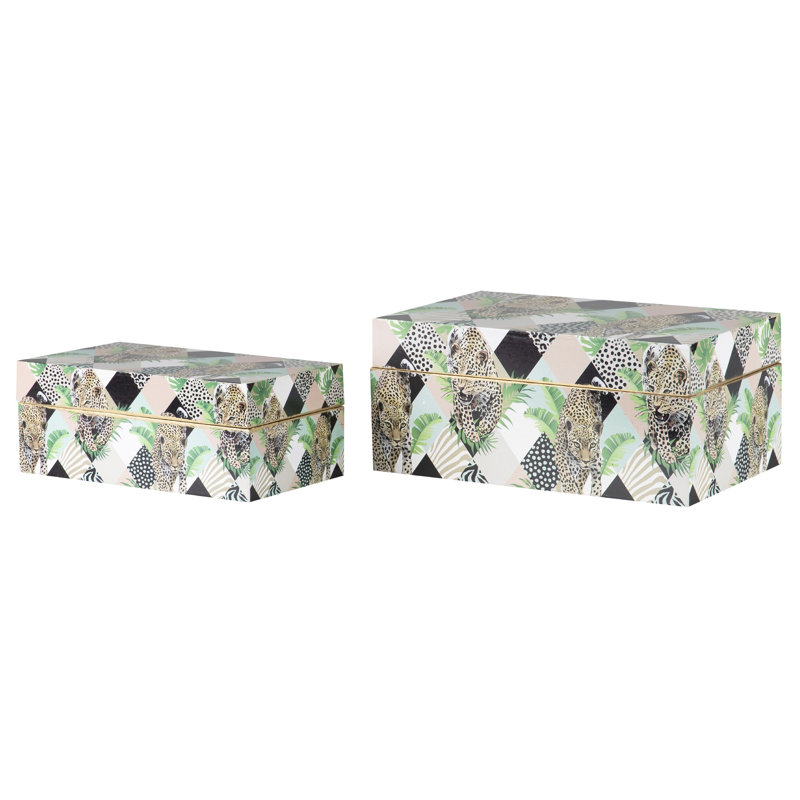 Doerrman Leopard 2 Piece Decorative Box Set