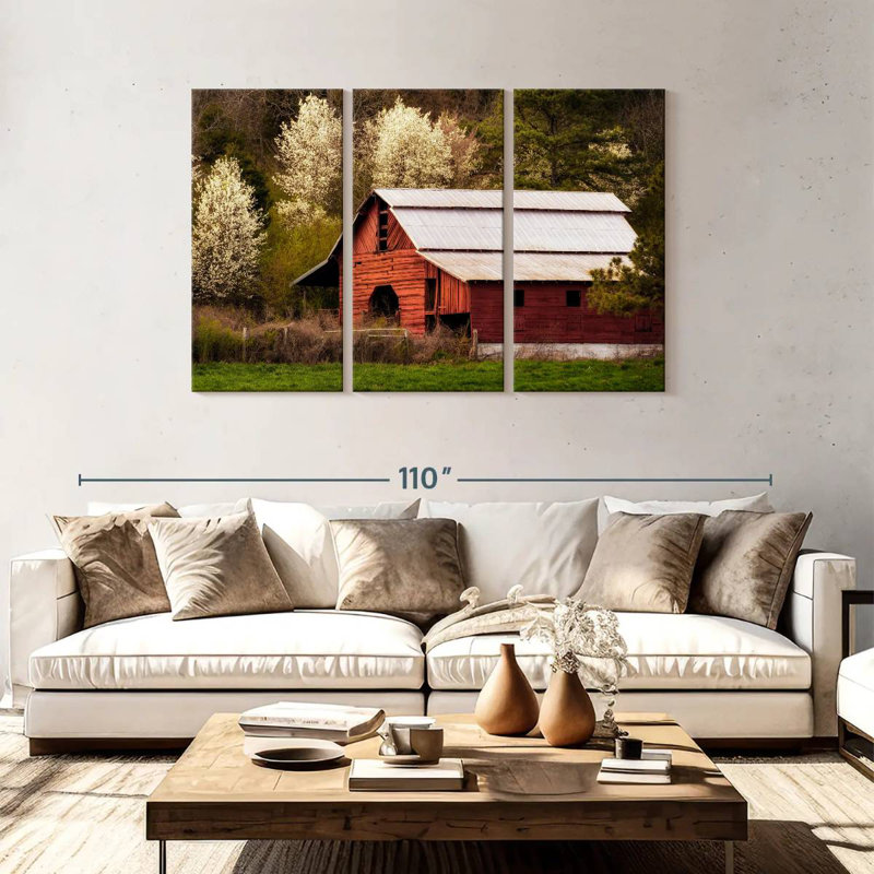 Lilie Skylight Red Barn, 48" H x 74" W