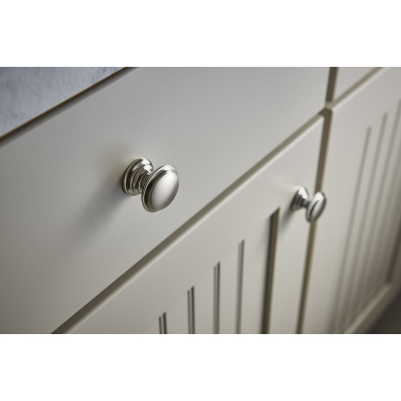 Flat Top 1 3/8" Diameter Round Knob, Polished Nickel