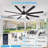 72-Inch Large Ceiling Fan With Lights And Remote/APP Control In Black