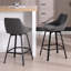 Tabouret de comptoir pivotant en lin 25,6 po avec structure en métal Absalom-119237960-88659289