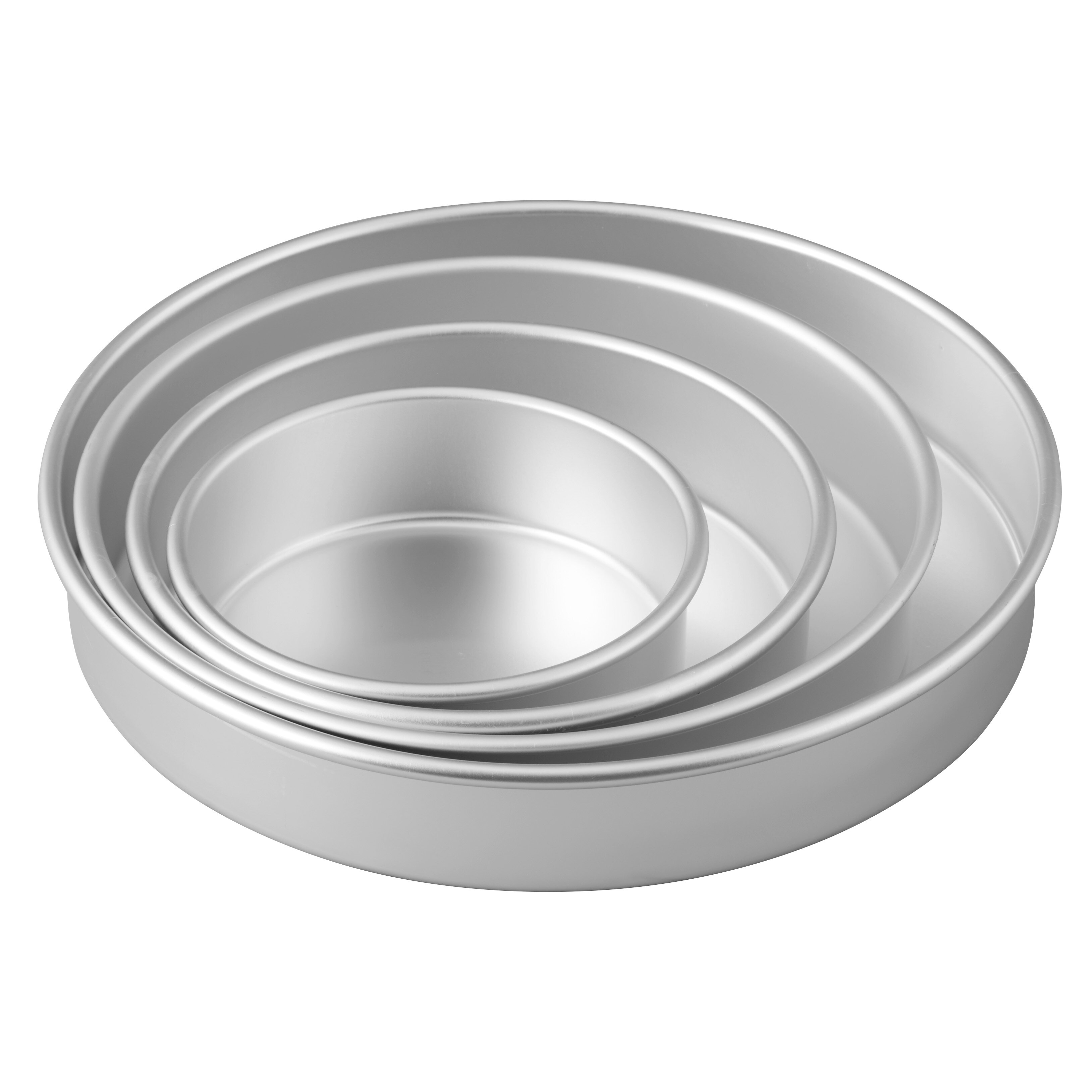Wilton 4 Piece Aluminum Non-Stick Round Cake Pan Set & Reviews