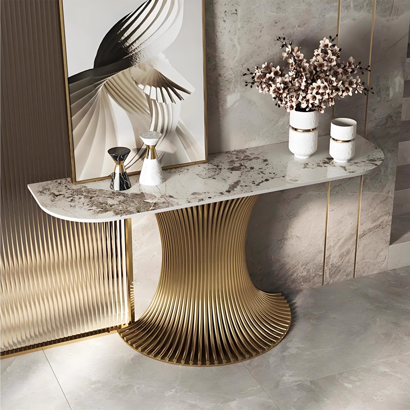 Console en pierre frittée de style italien, H 33,4 po x L 47,2 po x l 15,7 po