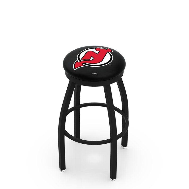 NCAA 30" Swivel Bar Stool, Black Wrinkle, New Jersey Devils